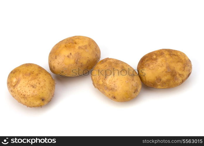 potatoes isolated on white background close up