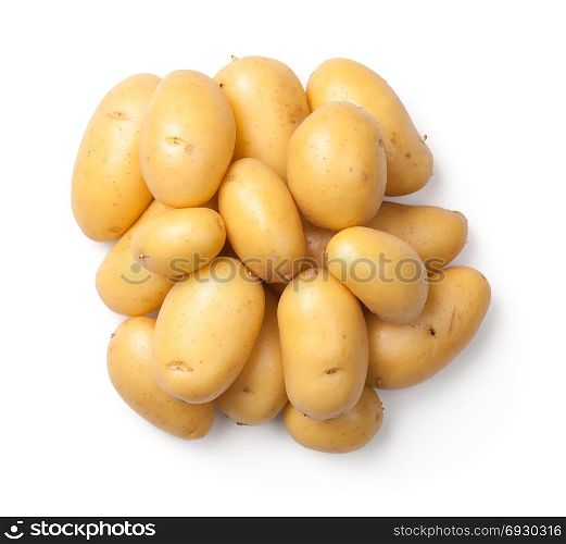 Potatoes isolated on white background. Top view