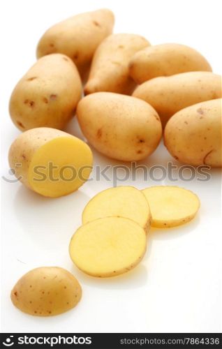 Potatoes isolated over white background.