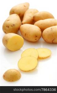 Potatoes isolated over white background.