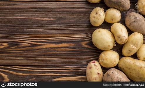 potatoes table with copy space