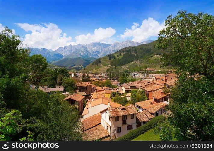 Potes in Cantabria skyline village of Spain