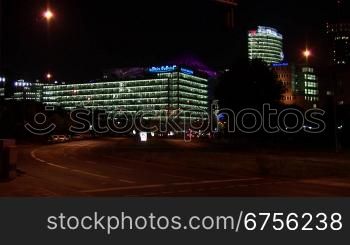 Potsdamer Platz bei Nacht, Berlin, Zeitraffer