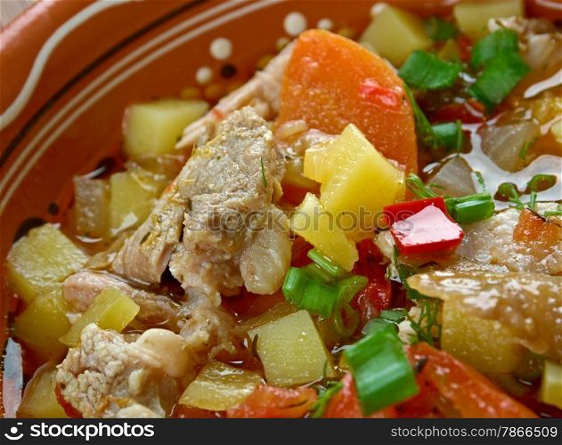 Pottage - thick soup or stew made by boiling vegetables, grains, and meat.staple food of all people living in Great Britain