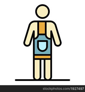 Potter man in apron icon. Outline potter man in apron vector icon color flat isolated. Potter man in apron icon color outline vector