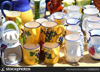 Pottery handcraft jar cup from Mediterranean Spain