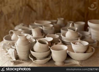 pottery indoors workshop blurred background