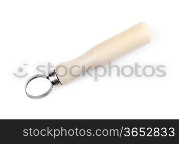 pottery sculpting metallic tool isolated on white background