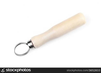 pottery sculpting metallic tool isolated on white background