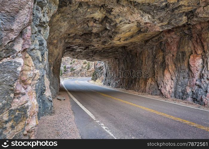 Poudre Canyon tunnel on Colorado highway 14, west of Fort Collins