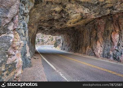 Poudre Canyon tunnel on Colorado highway 14, west of Fort Collins