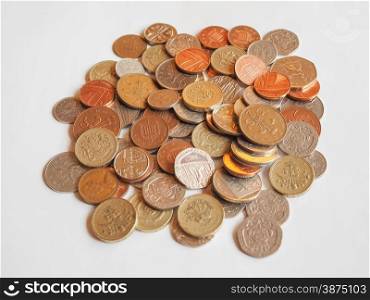 Pound coins. Pound coins currency of the United Kingdom