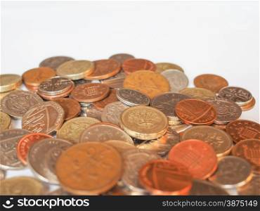 Pound coins. Pound coins currency of the United Kingdom