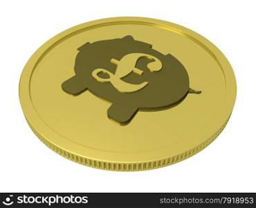Pound Piggy Coin Shows Britain Currency And Economy