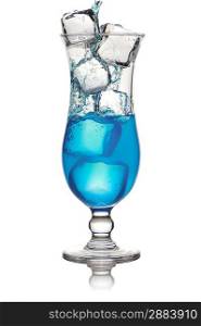 Pouring Blue Curacao cocktail in glass