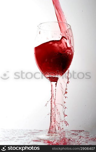pouring liquid into wineglass