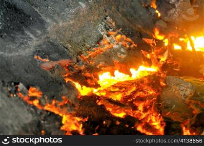 pouring molten steel
