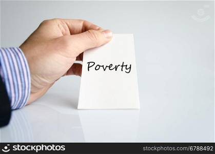 Poverty text concept isolated over white background