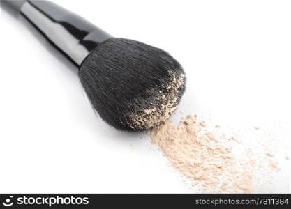 powder and black brush isolated
