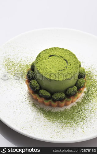 Powdered green tea tart