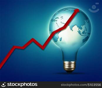 Power and industry abstract backgrounds with electrical bulb and chart