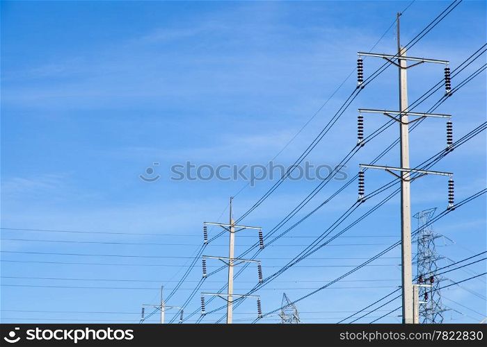 power cord from the electrical lines. Behind the sky.