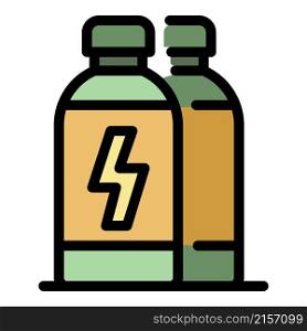 Power energy drink icon. Outline power energy drink vector icon color flat isolated. Power energy drink icon color outline vector