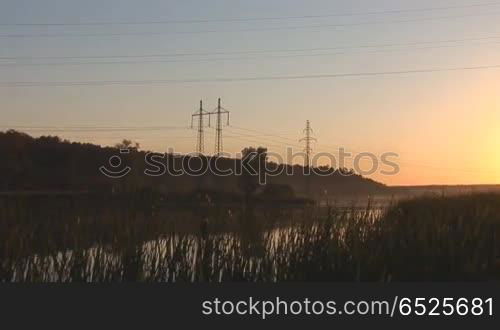 power line sunset