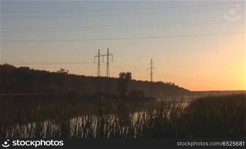 power line sunset