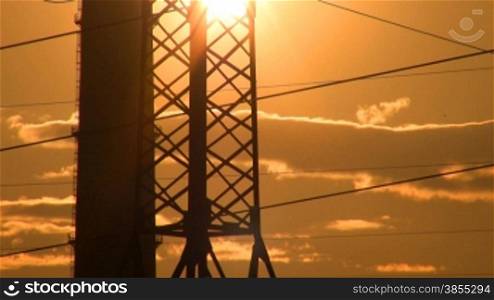 Power Lines in Sunset.