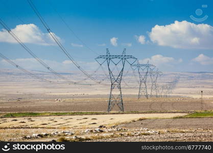 Power Lines under the blue sky