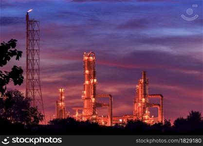 power oil plant at twilight time
