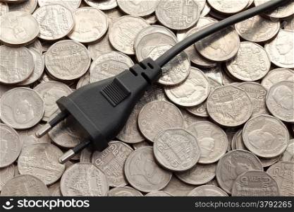 Power plug on money