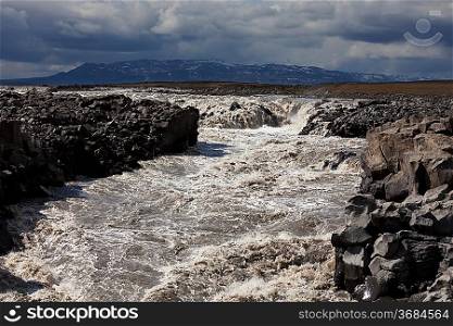 Powerful river in Iceland