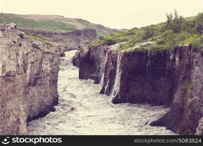 Powerful river in Iceland