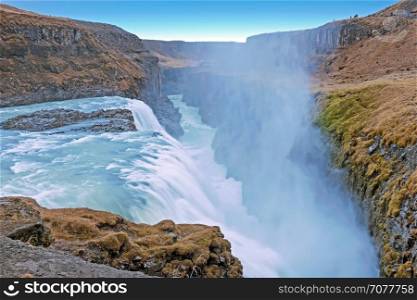 Powerfull Gullfoss Waterfalls in Iceland