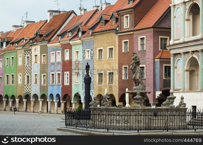 POZNAN, POLAND - JULY 20, 2017: view of empty main square Stary Rynek at POZNAN POLAND - JULY 20 2018