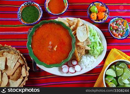 pozole mayan yucatan Mexican soup chili sauces nachos Mexico food