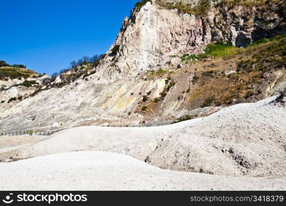 Pozzuoli, Italy. Solfatara area, volcanic crater still in activity.