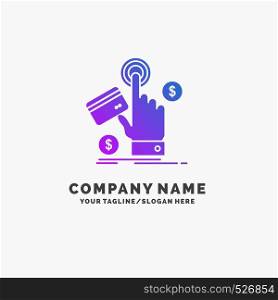 ppc, Click, pay, payment, web Purple Business Logo Template. Place for Tagline.. Vector EPS10 Abstract Template background