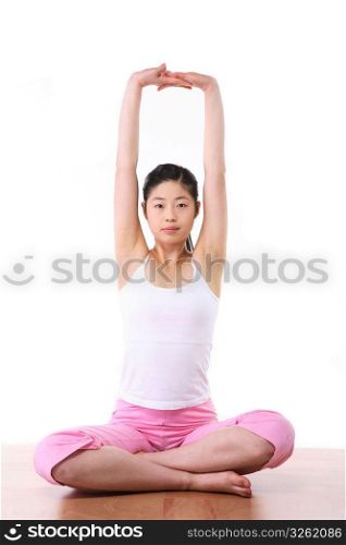 Practicing yoga
