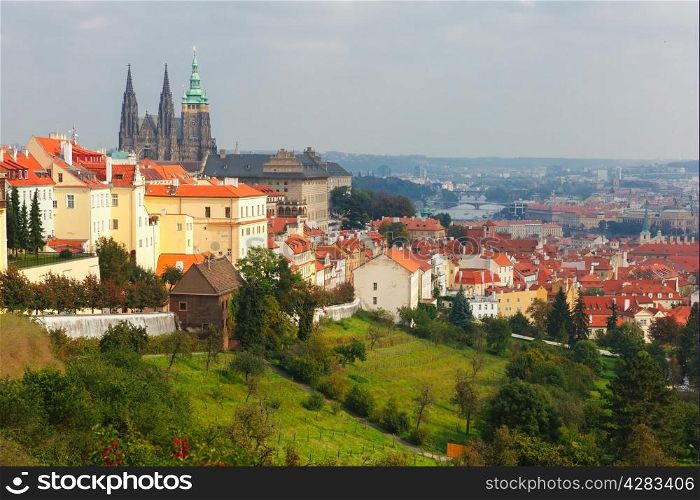 Prague Castle and Little Quarter in old town of Prague, Czech Republic