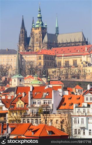 Prague castle and old town, spring, Czech Republic