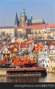 Prague castle and old town, spring, Czech Republic