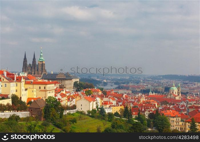 Prague Castle and the Little Quarter in old town of Prague, Czech Republic