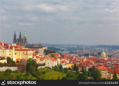 Prague Castle and the Little Quarter in old town of Prague, Czech Republic