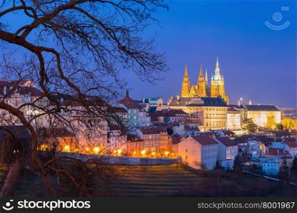 Prague Castle, Hradcany and Little Quarter in old town of Prague, Czech Republic