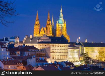 Prague Castle, Hradcany and Little Quarter in old town of Prague, Czech Republic