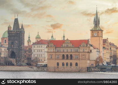 Prague - Charles bridge, Czech Republic. picturesque landscape