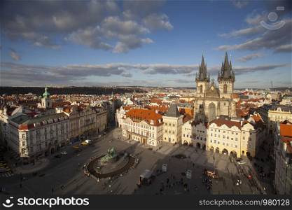 Prague cityscape in Czech Republic
